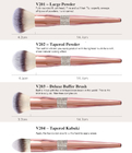 Synthetic Fibre Tapered Kabuki Liquid Foundation Face Makeup Brushes Pink Brown